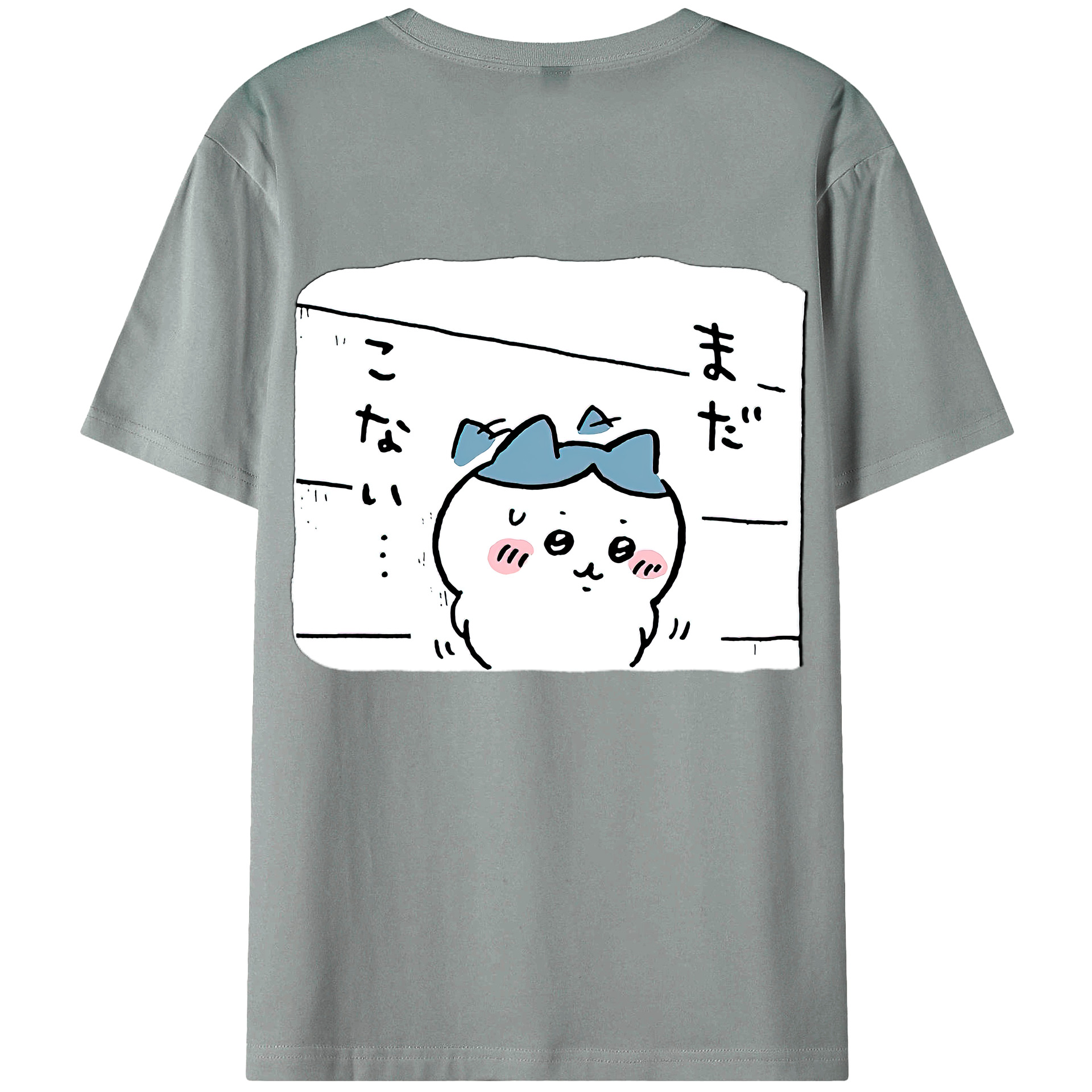 （画像用） ちいかわ ハチワレ Chii-kawa hachiware 綿100％ メンズ半袖Tシャツ（バックプリント） 通気性